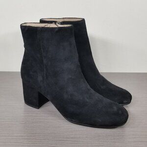 Halogen Cori Round Toe Bootie, Black Suede, Womens Size 6.5 M